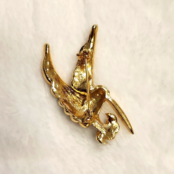 Hummingbird Enamel Rhinestone Vintage Brooch Unmarked. - Picture 2 of 3